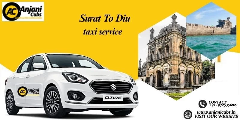 One Way Cab Hire From Surat To Diu