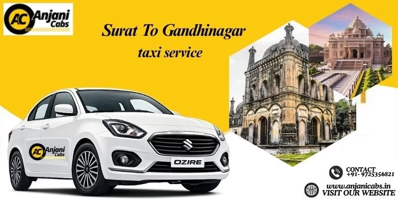 One Way Cab Hire From Surat To Gandhinagar